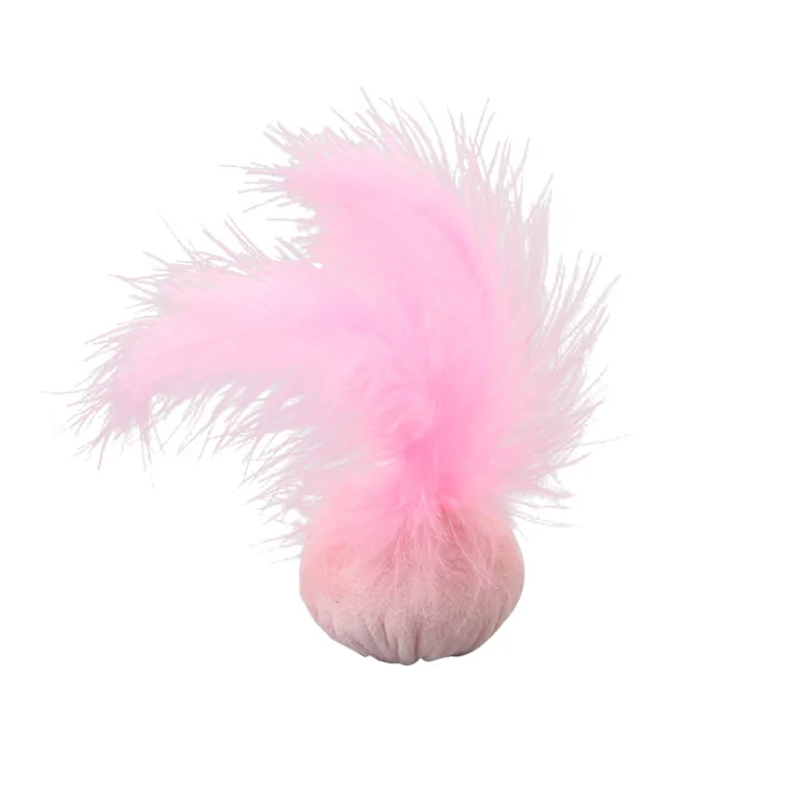 
Popular Pets New Toys soft plush Cat Scratch Toy ball With Feather And Catnip 
