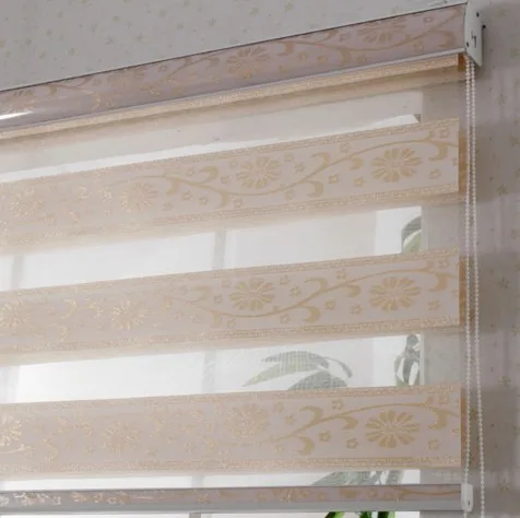 Interior Fashional Style Vertical Patten and Fabric Voile Material Double Zebra Blinds