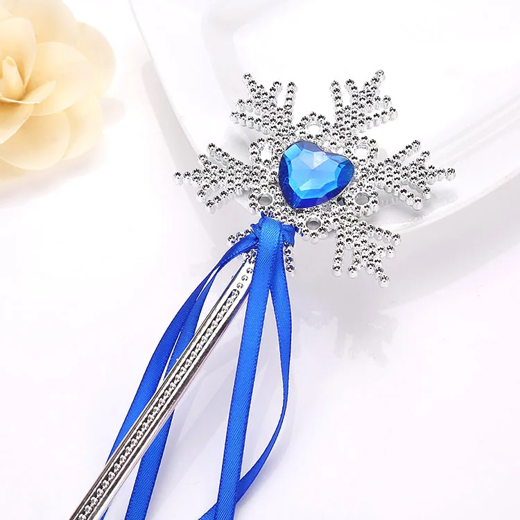 High quality factory wholesale party Cosplay Prop children magic wand toy Princess ribbon Snowflake Fairy magic wand