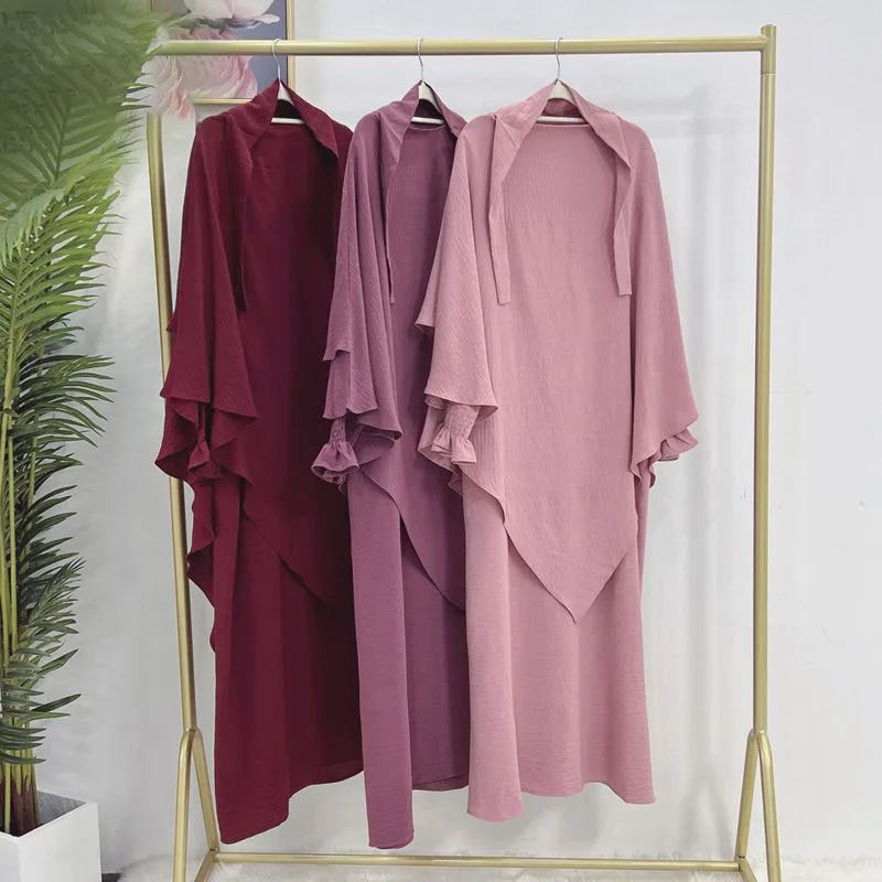 2024 New design Dubai Abaya Muslim Dress With Hijab Two Piece Set Abaya Women Muslim Clothing Jilbabs Abaya