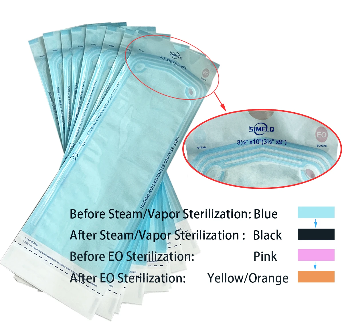 Self sealing medical dialysis paper consumables packaging bag disposable sterilization pouch