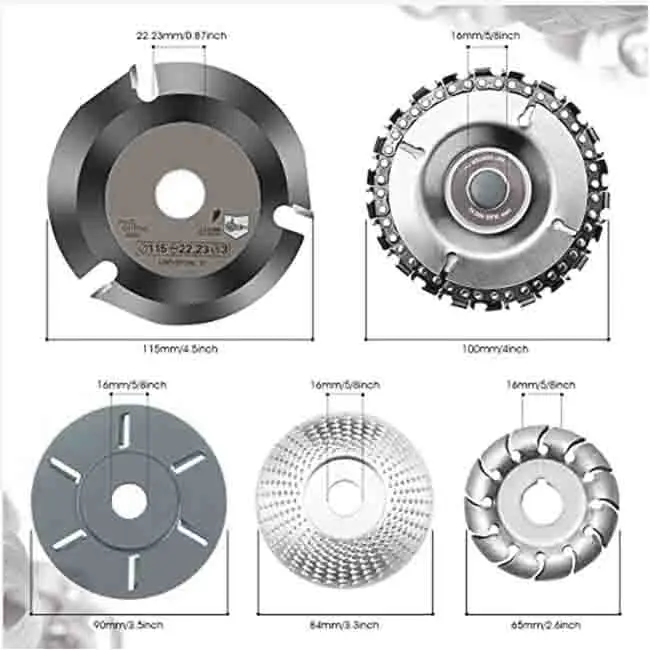 5 Pieces Wood Carving Disc Grinding Wheel Shaping Disc  4 1/2 Wood Carving Disc