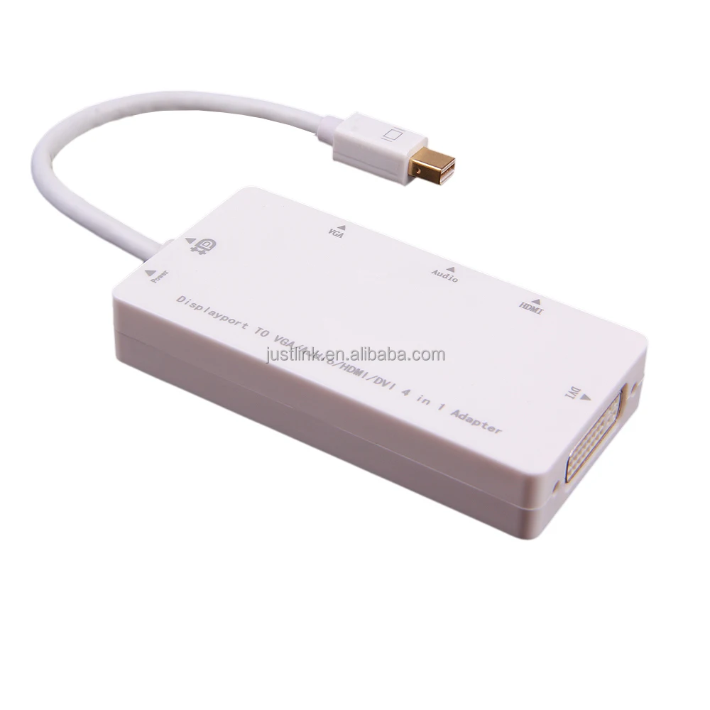 4 in1 Mini DP Displayport Мужской Thunderbolt к DVI/HDMI/VGA Женский аудио адаптер для компьютера