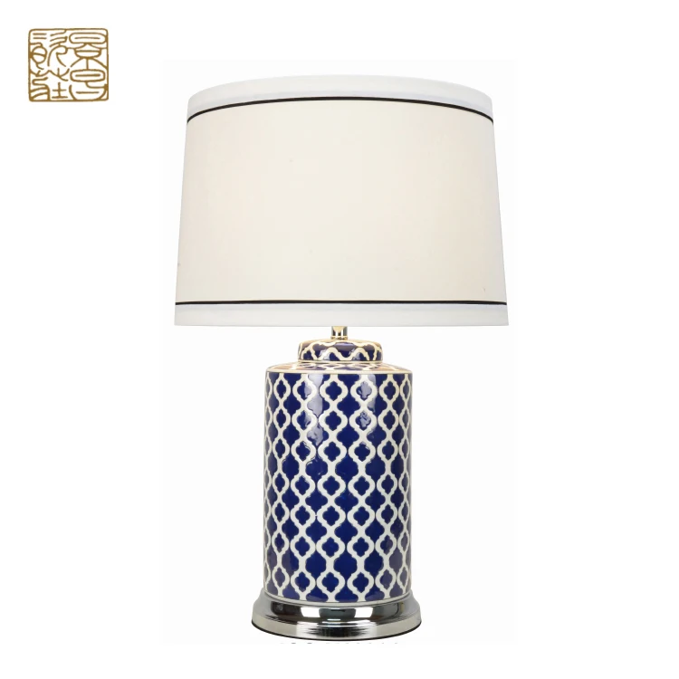 Modern living room decorative lights, ceramics quran banker table lamp