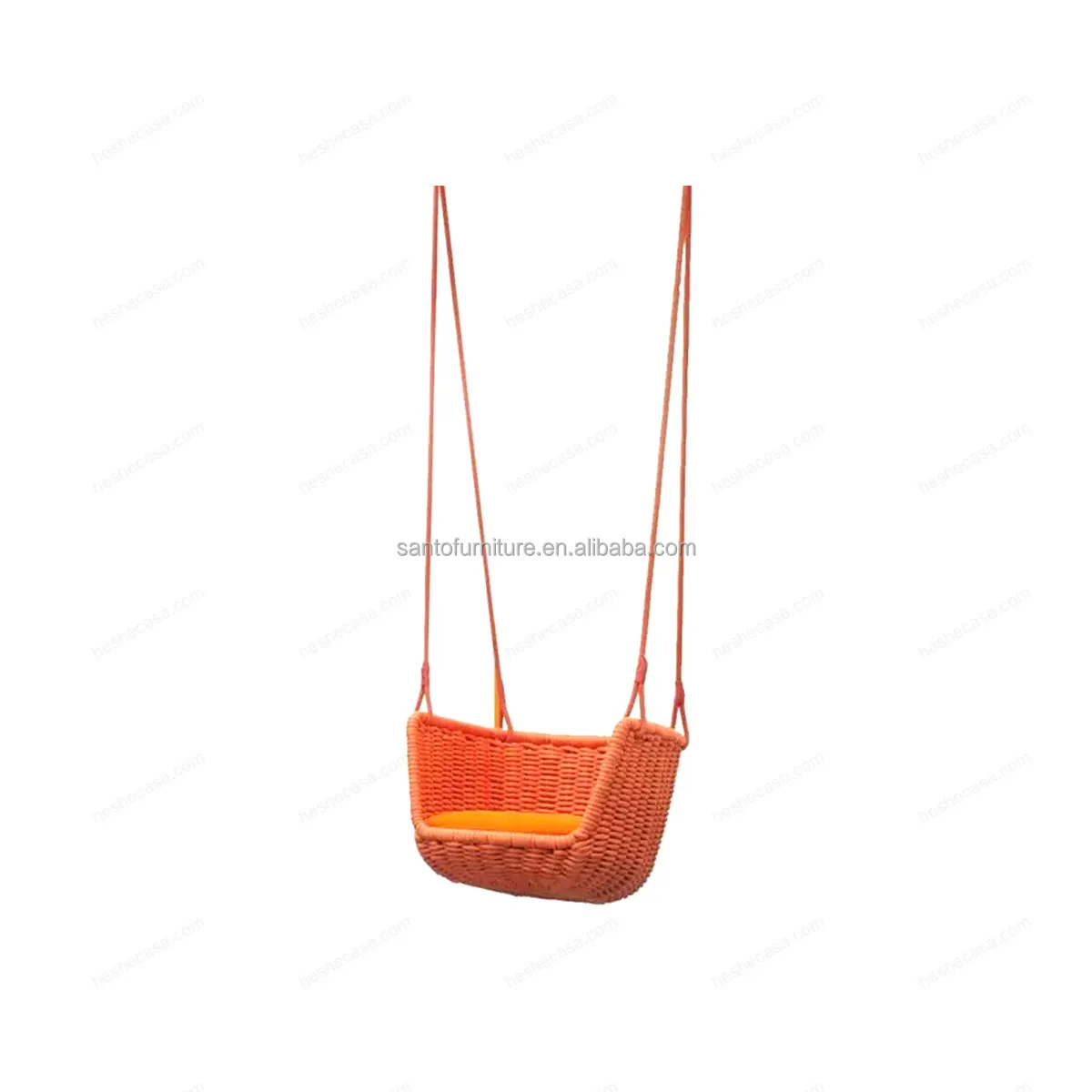 Outdoor Hotel Balcony Furniture Two Seat Patio Swing Hanging Chair Kids Metal Wicker Rattan Egg Double Swing Chair With Stand