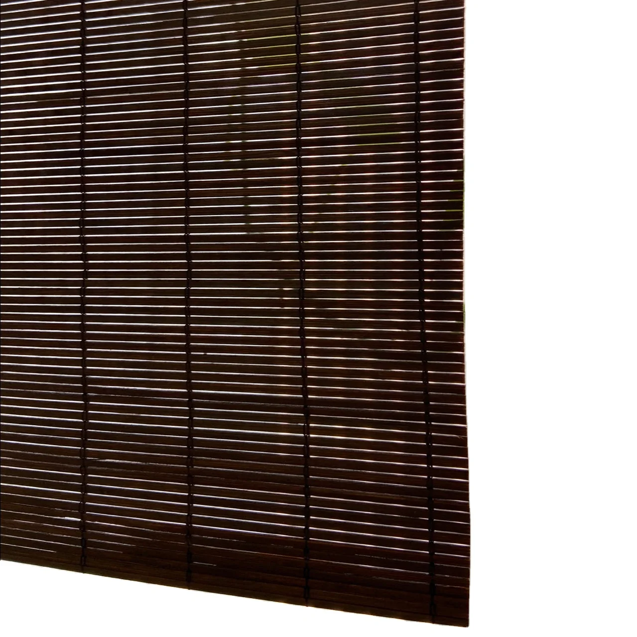 Chinese style pure natural  bamboo square slats round slat woven bamboo satin blinds shades