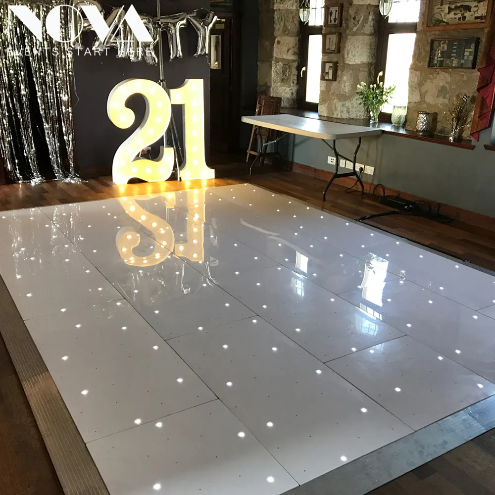 2021 Wedding Decor Twinkling Effects White Color / Rgb Control Led Star Dance Floor Tiles