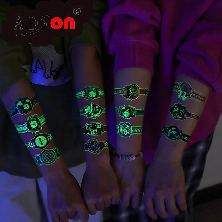 2024 Hot Selling Custom Luminous Arm Art Tattoo Temporary Lovely Body Tattoos Sticker Paper