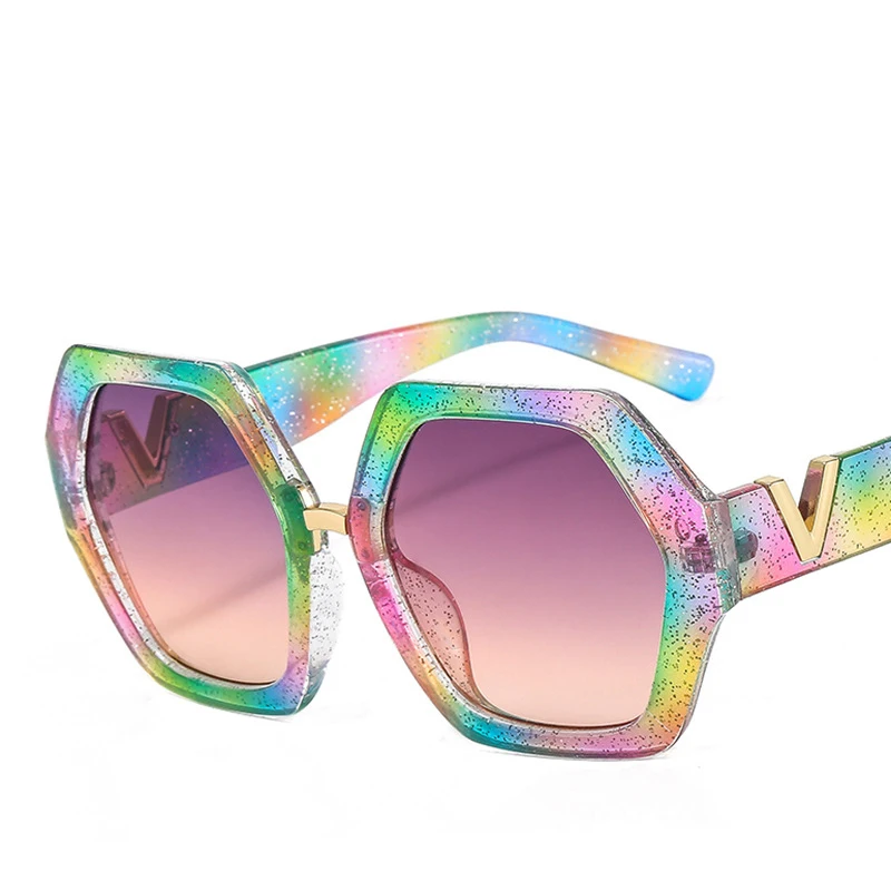 new Personalized polygonal snake pattern women shades fashion luxury sunglasses wholesale custom logo fashion glasses vintage