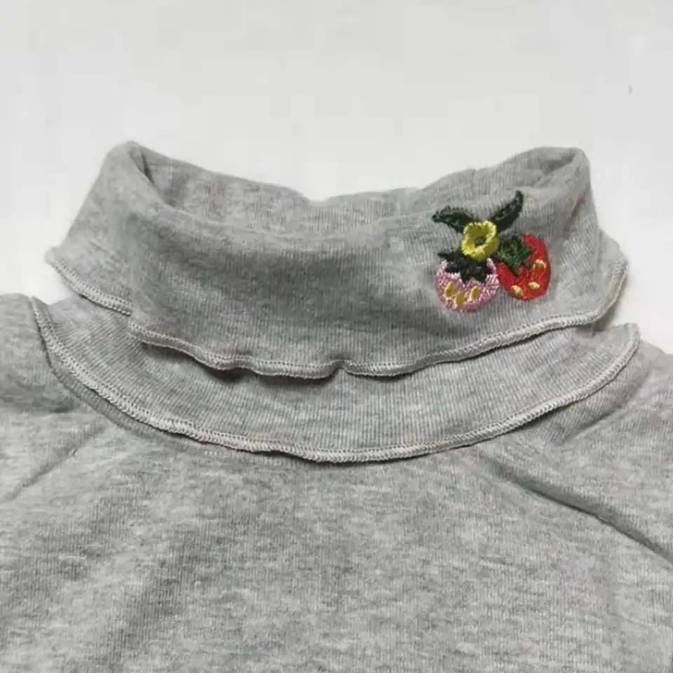 High Quality Boutique Autumn Spring Sweet Korean Style Long Sleeves Children T Shirt Girl Bottoming Girls Solid Blouse Tops