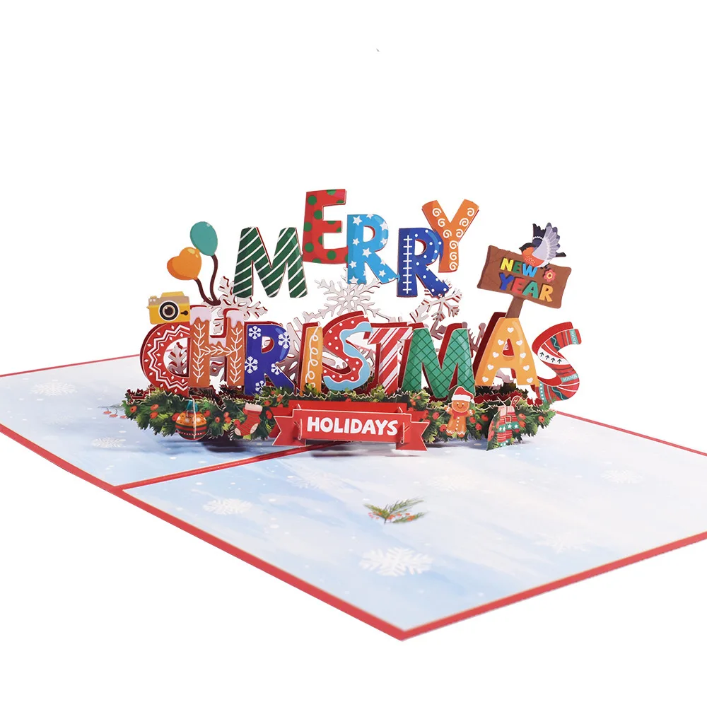 Creative 3d Merry Christmas Cards Holiday Greetings Handmade Christmas Pop Up Greeting Cards Postcards Gifts With Envelope