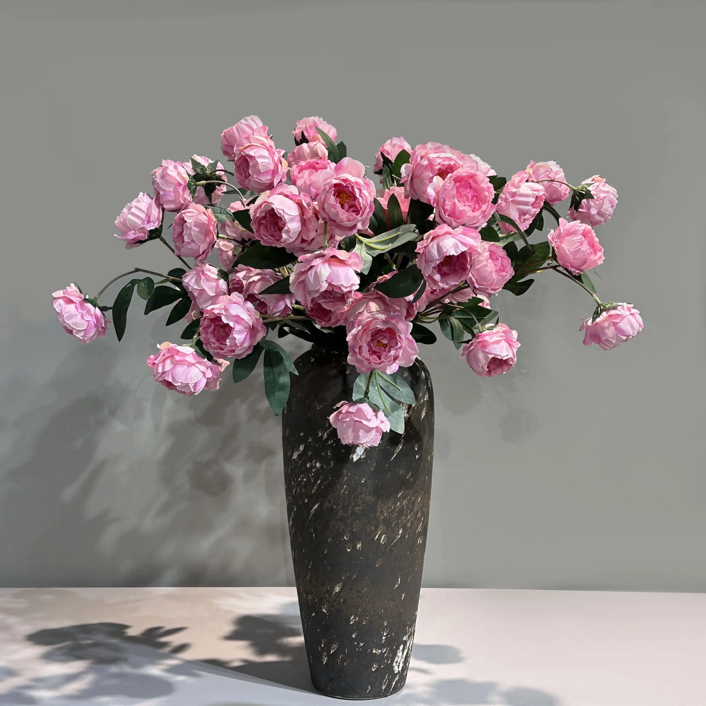 Hot Seller Artificial 7 Heads Silk Mini Peony Flower long stem Bouquet Wedding home Decoration Flowers