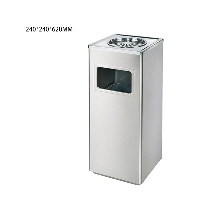 Steel Ash Barrel for Outdoor Storage Airport Subway Station Rubbish Bin with Lid Hotel Garden Garbage Shopping Mall Trash Can
