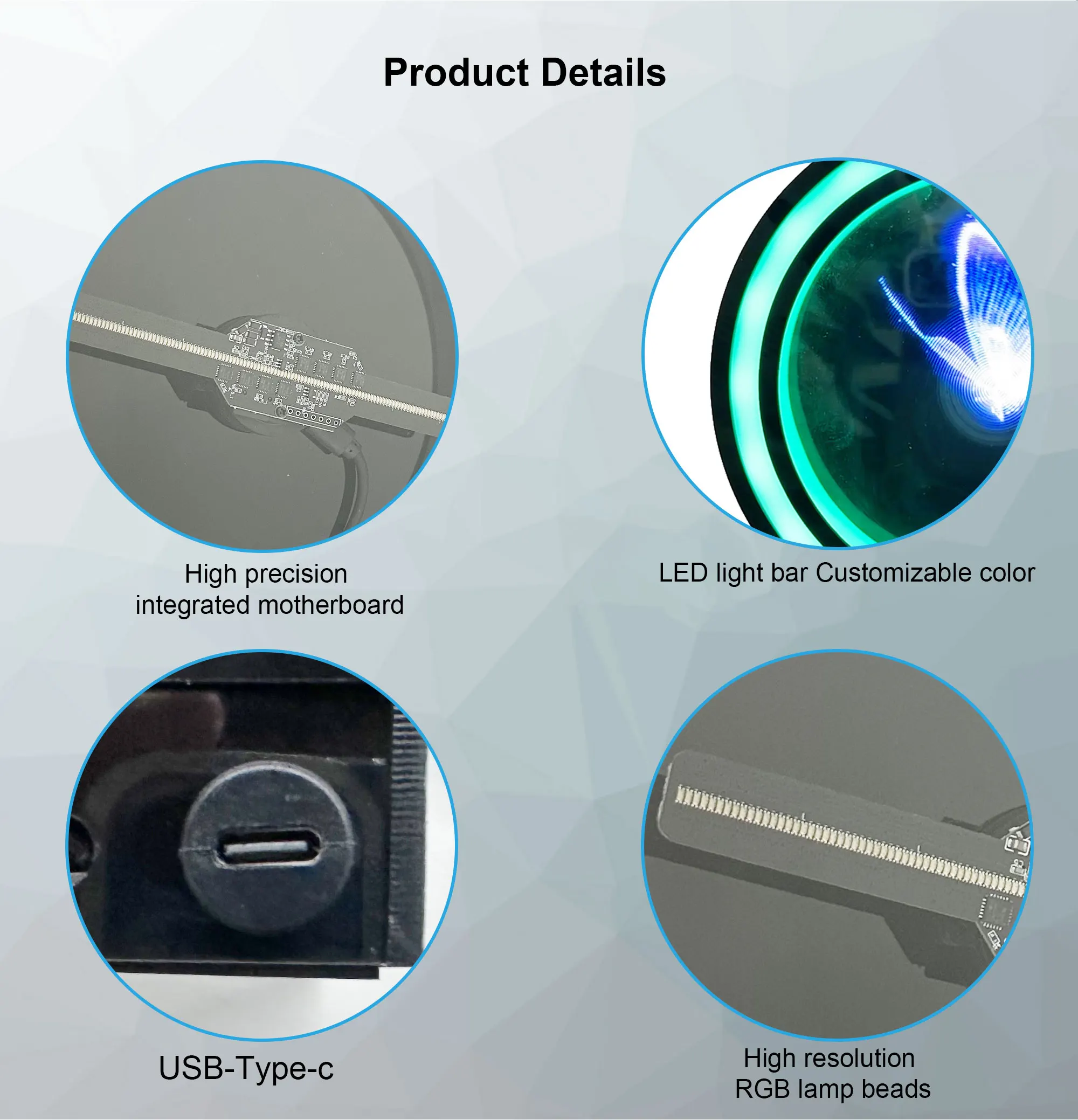 New Arrival Hologram Fan 3D Fan Projector With Round Cover Rgb Light Bar Portable Led 3D Hologram Display Holographic Fan