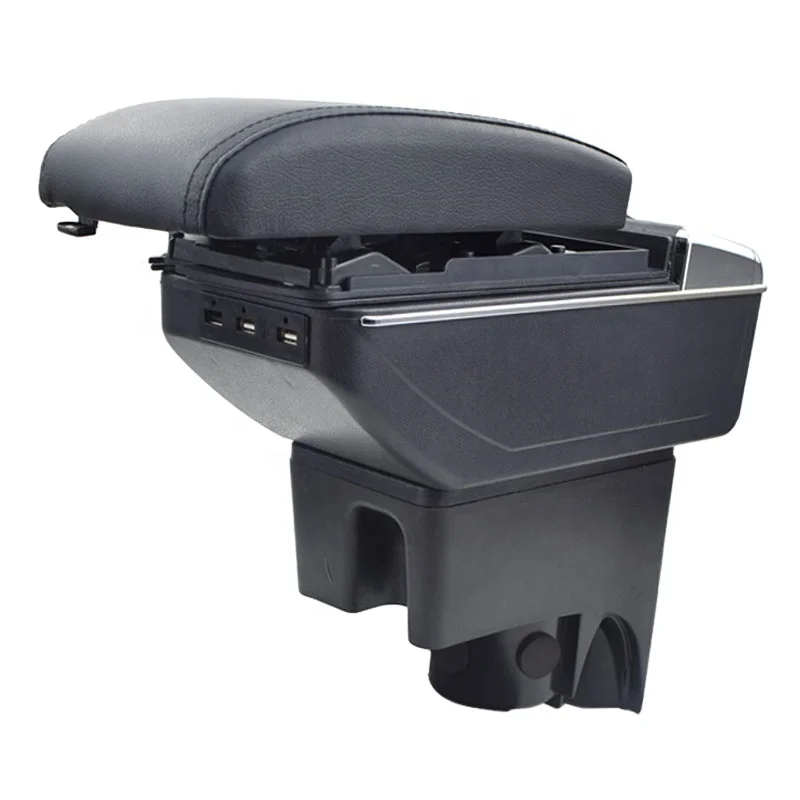 Vtear For Nissan Livina armrest USB Charging heighten Double layer storage box central Store content arm rest car accessories