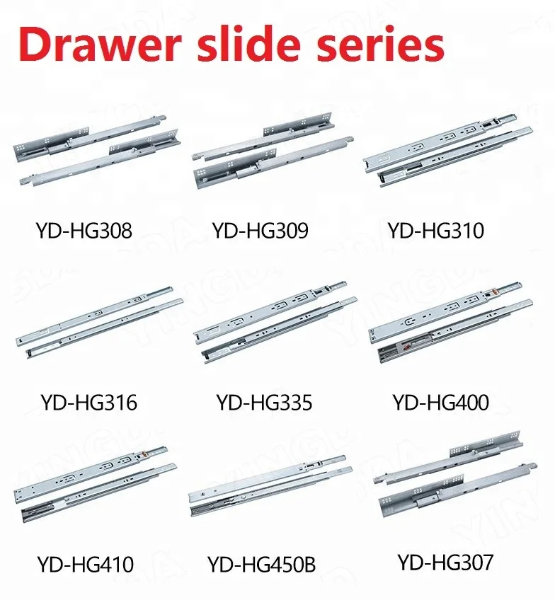 Cold-rolled Steel Electrical Drawer Slides /Ball Bearing Slide Rail