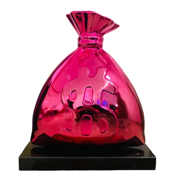 Hot-sale Creative Popular Resin Indoor Home Decor Sculpture Resin Dollar Money Bag Sculpture for Home Office Shop Hotel Decor