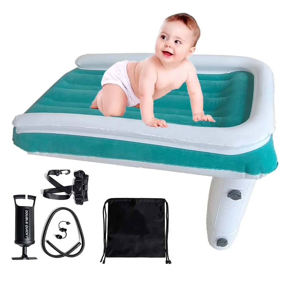 Wholesale Hot Selling Outdoor Convenient and Safe Baby Flocking Inflatable Airplane Toddler Travel Bed