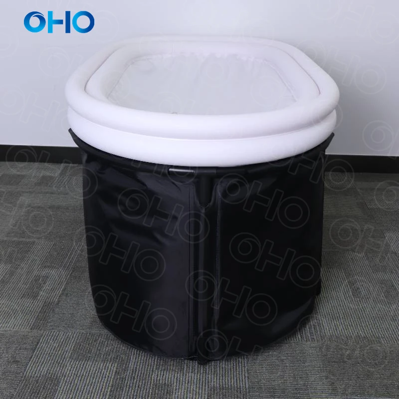 OHO 2024 New Trend Double Air Ring Portable Ice Bath Tub with red light Factory Direct Sale can Custom size logo