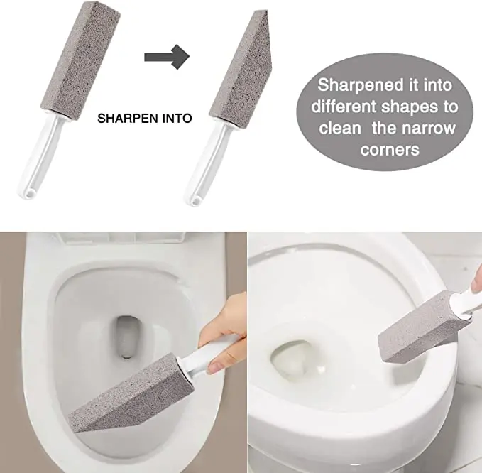 Щетка-пемза для чистки туалета, жесткий инструмент для удаления накипи с кольцом для воды, с ручкой