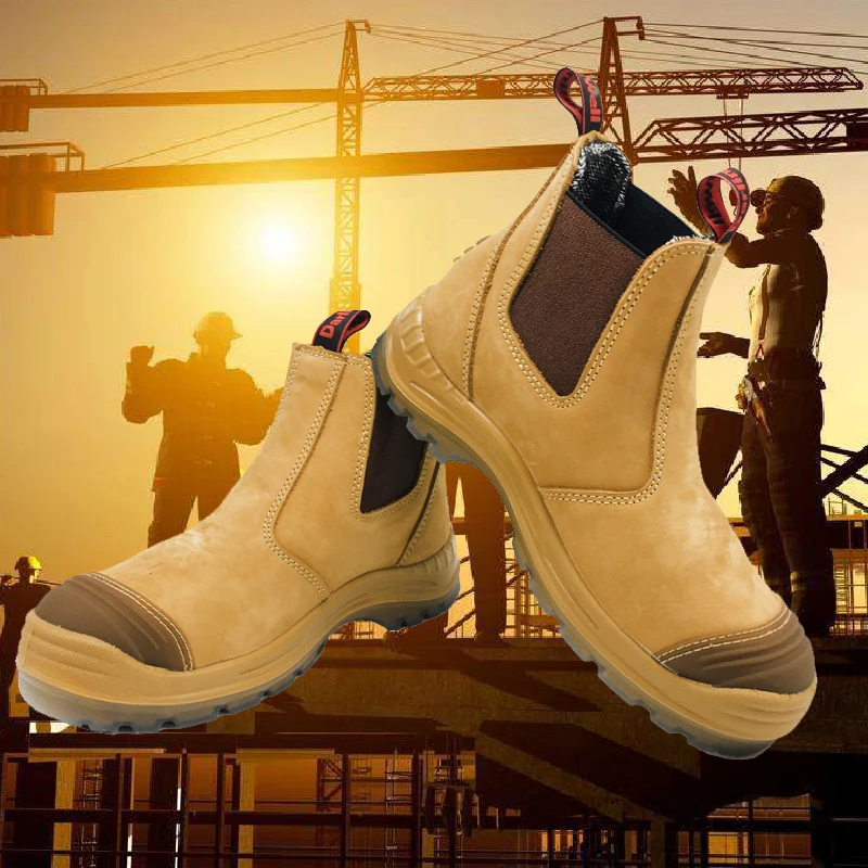 DARLINGWELL safety shoes industrial safety BOOTS with steel toe cap 6 inch Steel Toe, Slip On Safety Oiled Leather Shoes for man