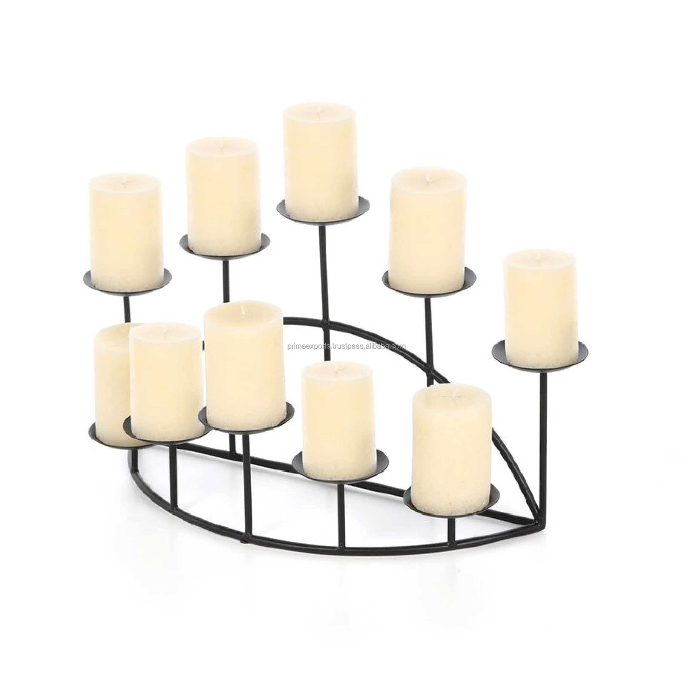 Metal luxurious black candle holder royal metal candle holder for events weddings and table decor Scandinavian & european decor