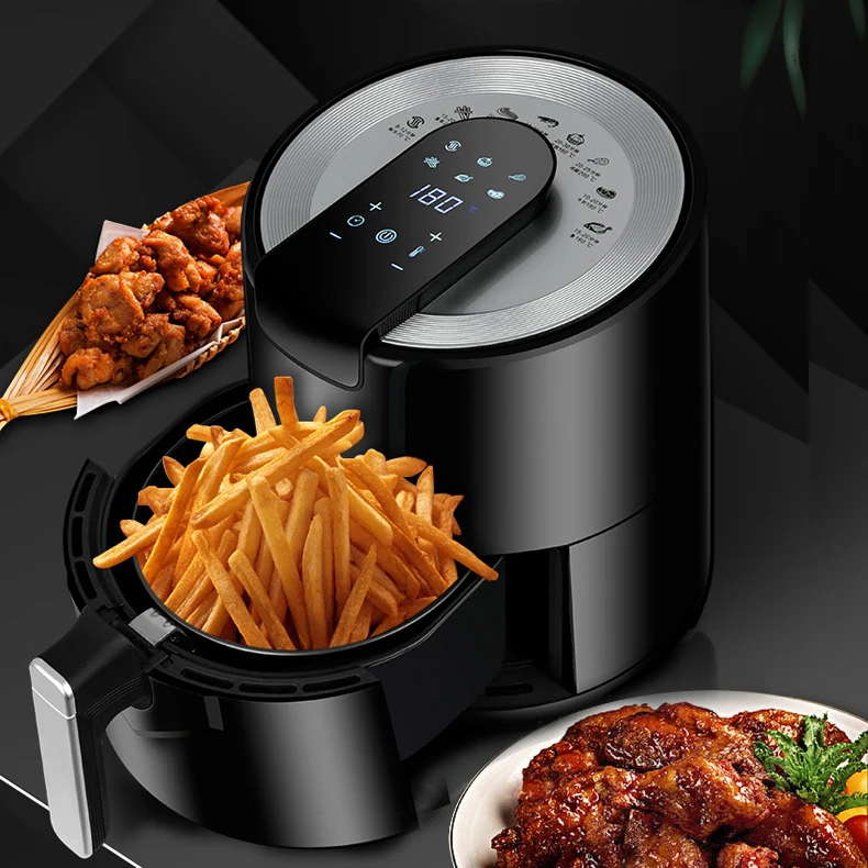 Portable 5L Capacity Steam Silver  Crest Stainless Steel Liner Digital Oven Air Deep Fryer/Air Fryer