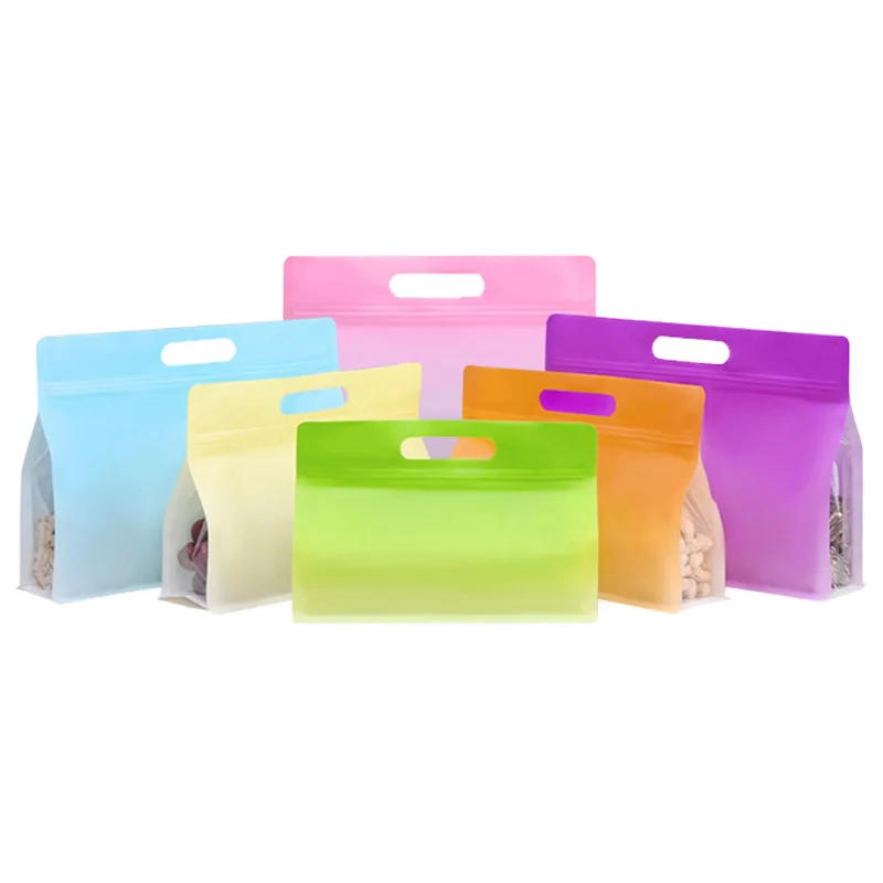 2024 Custom Flat Bottom Eight Side Seal Colorful Zip Lock Dry Fruit Food Rice Packaging Plastic Stand Up Pouch with Zipper