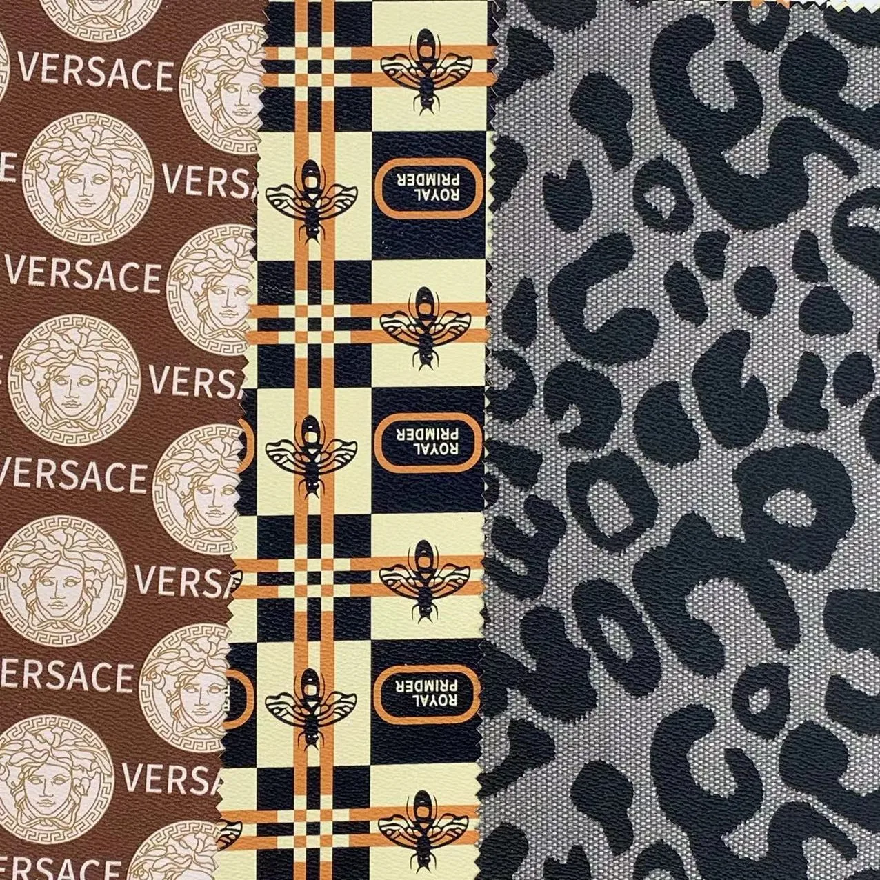 1.0m Textiles Leather Product Designer Luxury Brand Style PVC Leather Fabric for Shoes Bags Accessories Upholstery Craft Leather