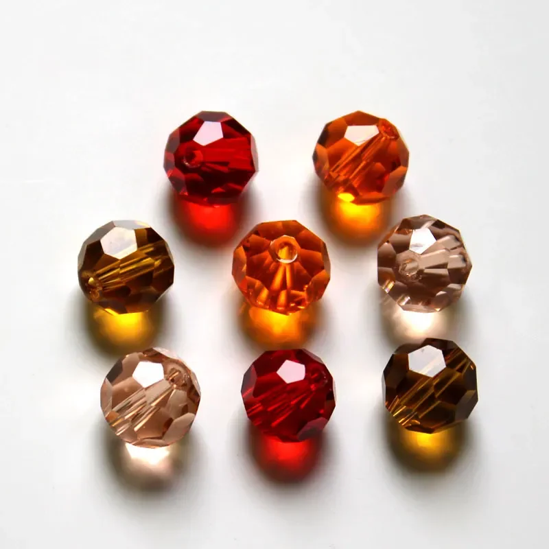 Wholesale DIY Jewelry Making 8mm 10mm Transparent Faceted Flat round 3A Crystal Loose Beads in Mixed Colors
