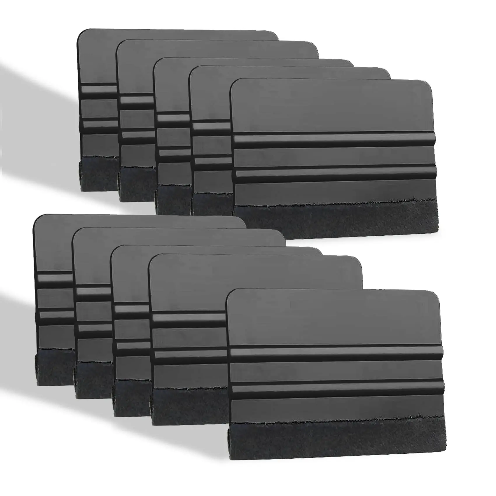 Car Vinyl Carbon Fiber Window Ice Remover Cleaning Wash Car Scraper With Felt Squeegee Tool Film Wrapping