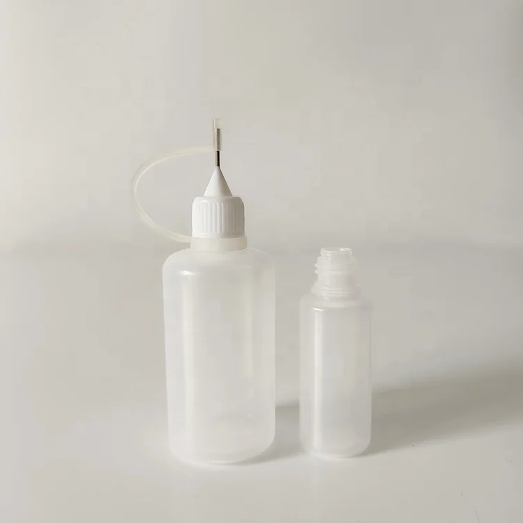 Empty 10ml plastic PE glue eye dropper bottles needle tip squeeze bottle with cap