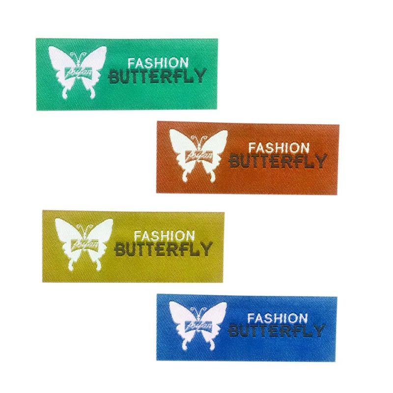 Sew on Clothing Accessories Custom Machine Woven Damask Brand Name Neck Tags and Labels for Shirt