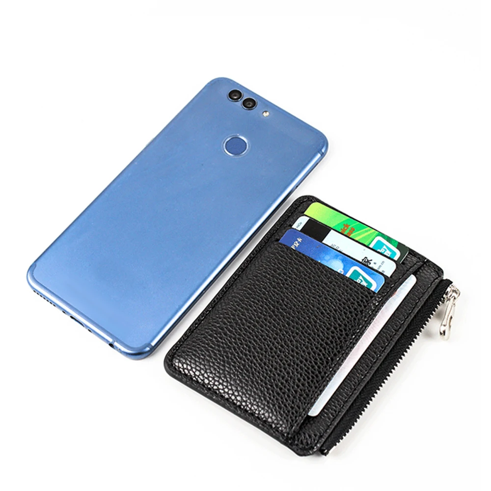 Hot sale Ladies Mini Fashion PU leather purse Ultra Slim card holder wallet and key chain bag for Women