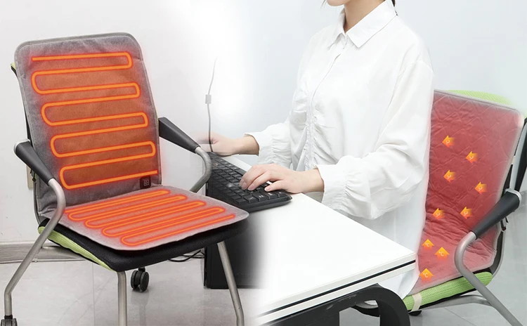 USB Heated Seat Cushion  Large Heating Area Warmer Seat Cover Therapy Heating Pad For Office Chair