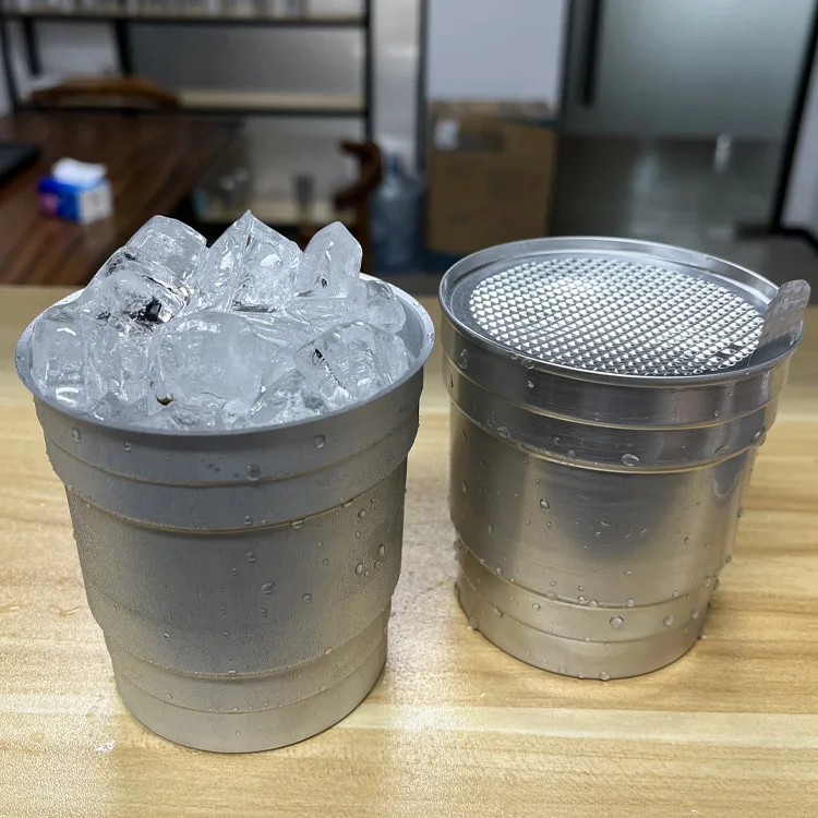 100% Recycledportable Sturdy Disposable Company Promotion Gifts Aluminum Cup Custom Logo Metal Cup With Lid