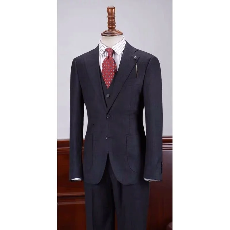 MTM сшитой на заказ ручной работы с учетом новая Заводская Прямая поставка деловой костюм-смокинг для детей ростом мужские костюмы 3 предмета в комплекте slim fit костюм «человек