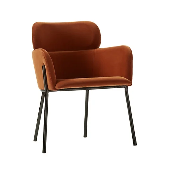 Hot Sale Home Furniture Living Room Chair Comfortable Dining Chair with Metal Legs coated Black Powder