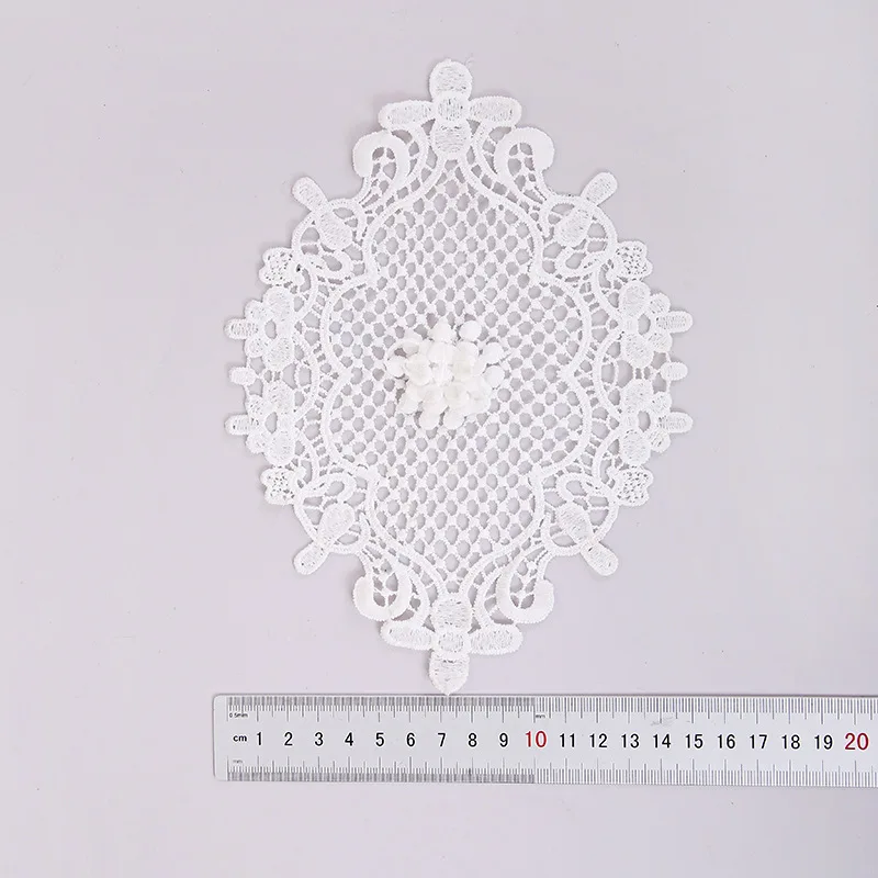 Custom flower Shape accessories Applique guipure Lace Fabric Pair Patch For DIY