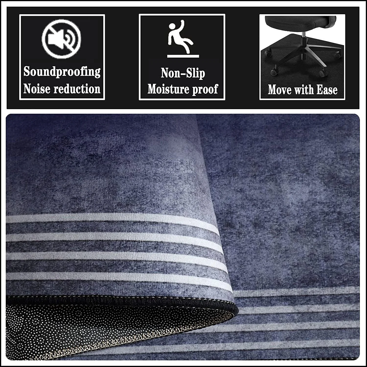 Anti-Slip Floor Protector Easy to Clean Computer Gaming Chair Mat for Hard Floors