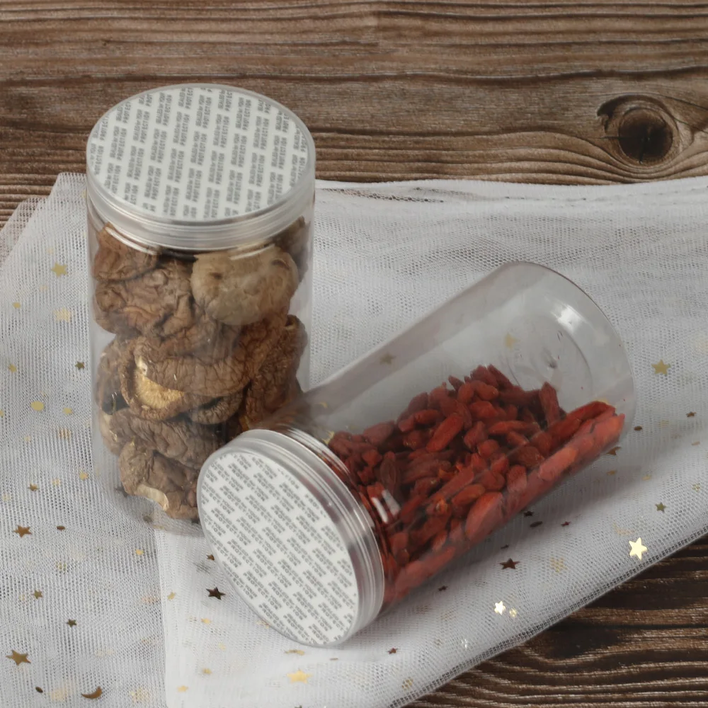 Jar with Lid Manufacture Food Grade Pet Clear Plastic China Transparent Chocolate Quantity Cookie Western OEM Candy Cylinder