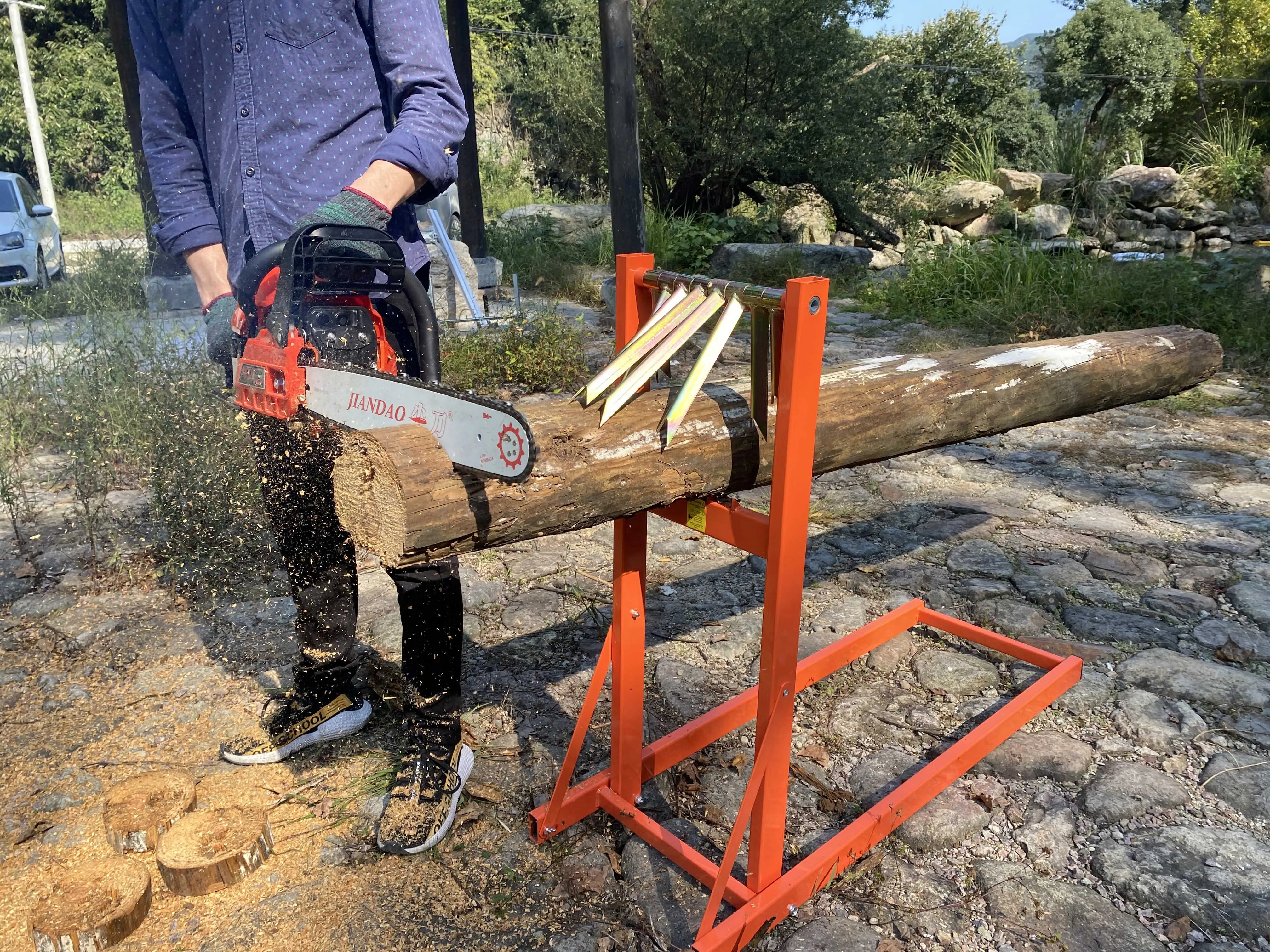 Log timber Stand Use With Chain or Manual Saw horse