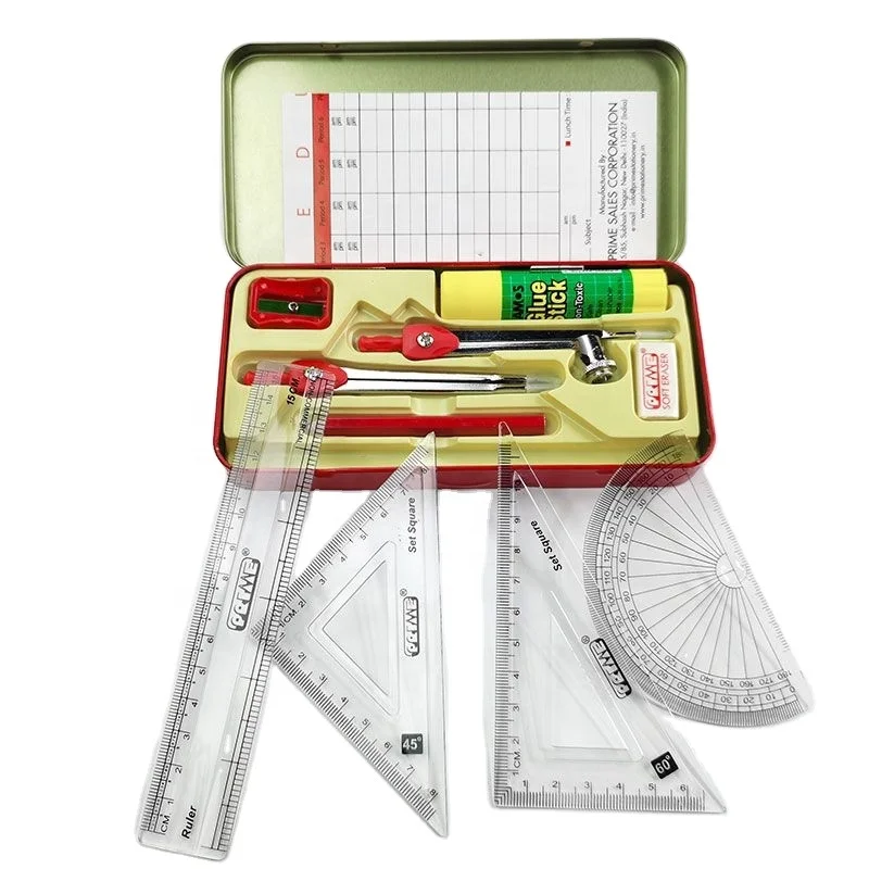 Канцелярские принадлежности yiwu набор математических компасов геометрических коробок коробка для инструментов