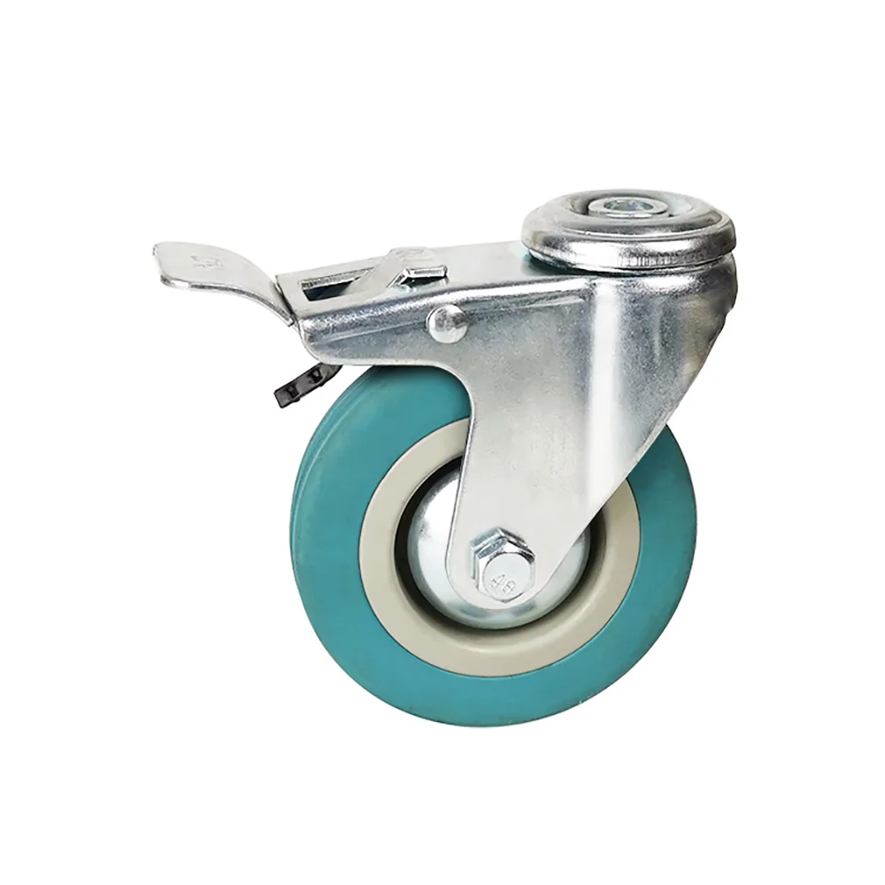 WBD Light Duty Caster Gray Pvc Fixed Rigid Caster Wheel For Furnitures
