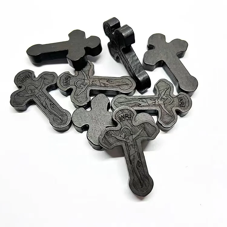 custom Church Religious Catholic Wood Crucifix blackwood Jesus Cross Wooden Pendant
