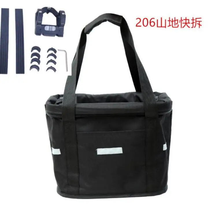 dog bike bag with Reflective Strips Detachable Handlebar Front Basket Pet Cat Dog Carrier Bag Commuting Shopping Handbag