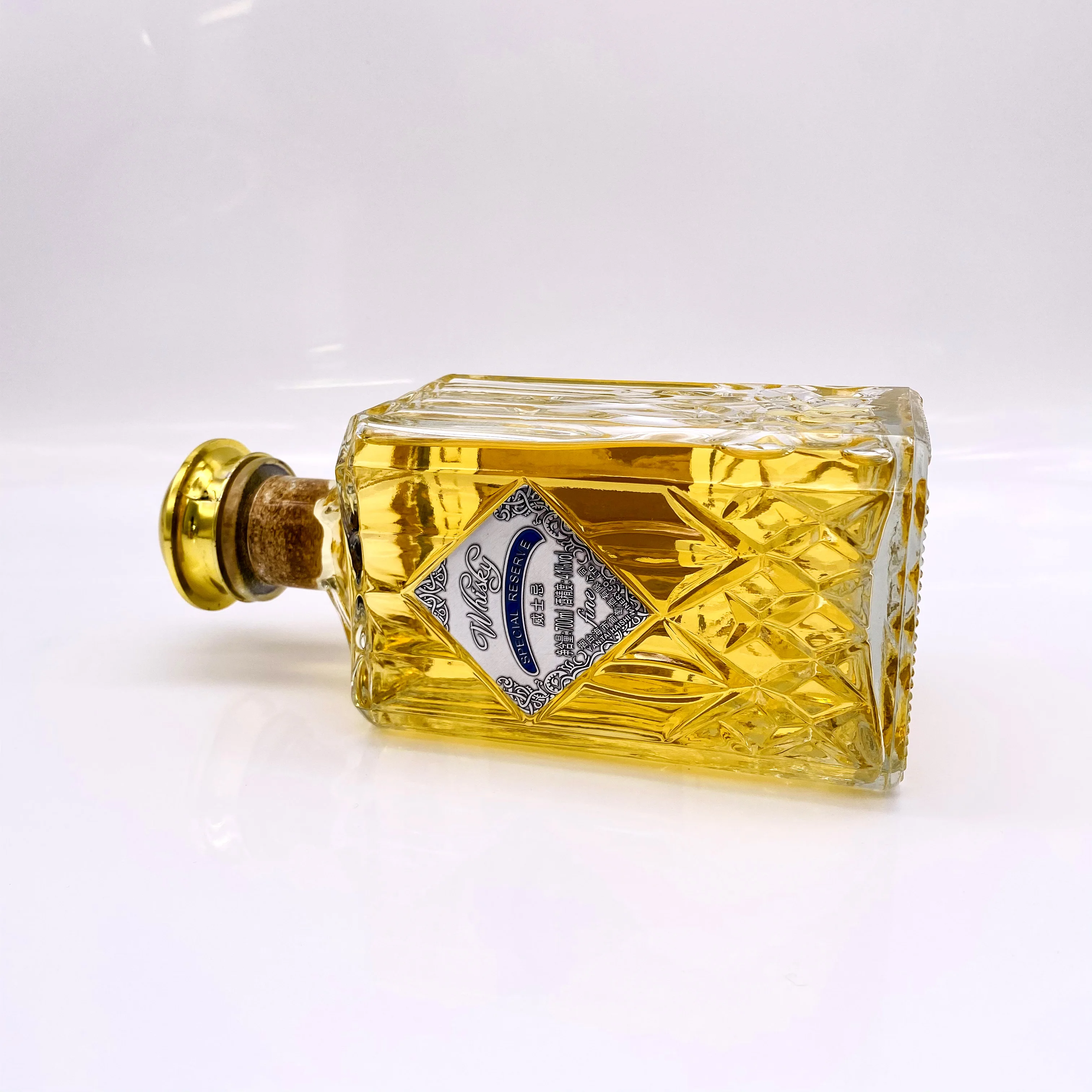 In stock 100-485ml conical glass bottle with with sealing cap,oil /wine /milk/honey/beverage bottle