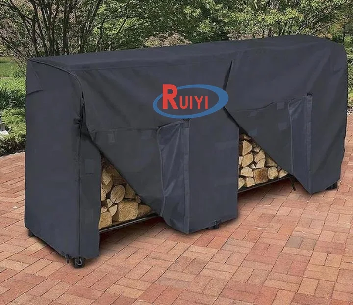 outdoor heavy duty holder of firewood log rack / log cart with black cover