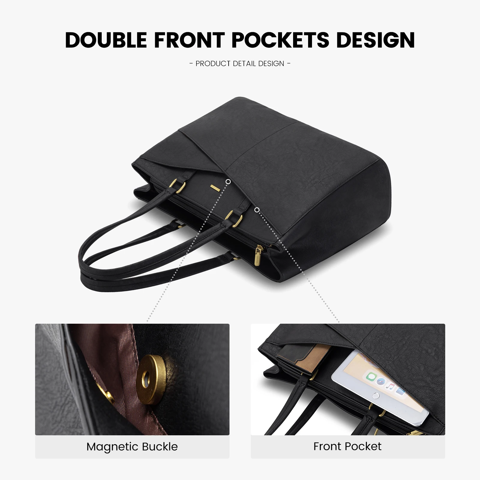 Fashion Carry on Elegant Ladies Laptop Tote Bag Waterproof Leather Computer Bags Women Business Office Work Briefcase