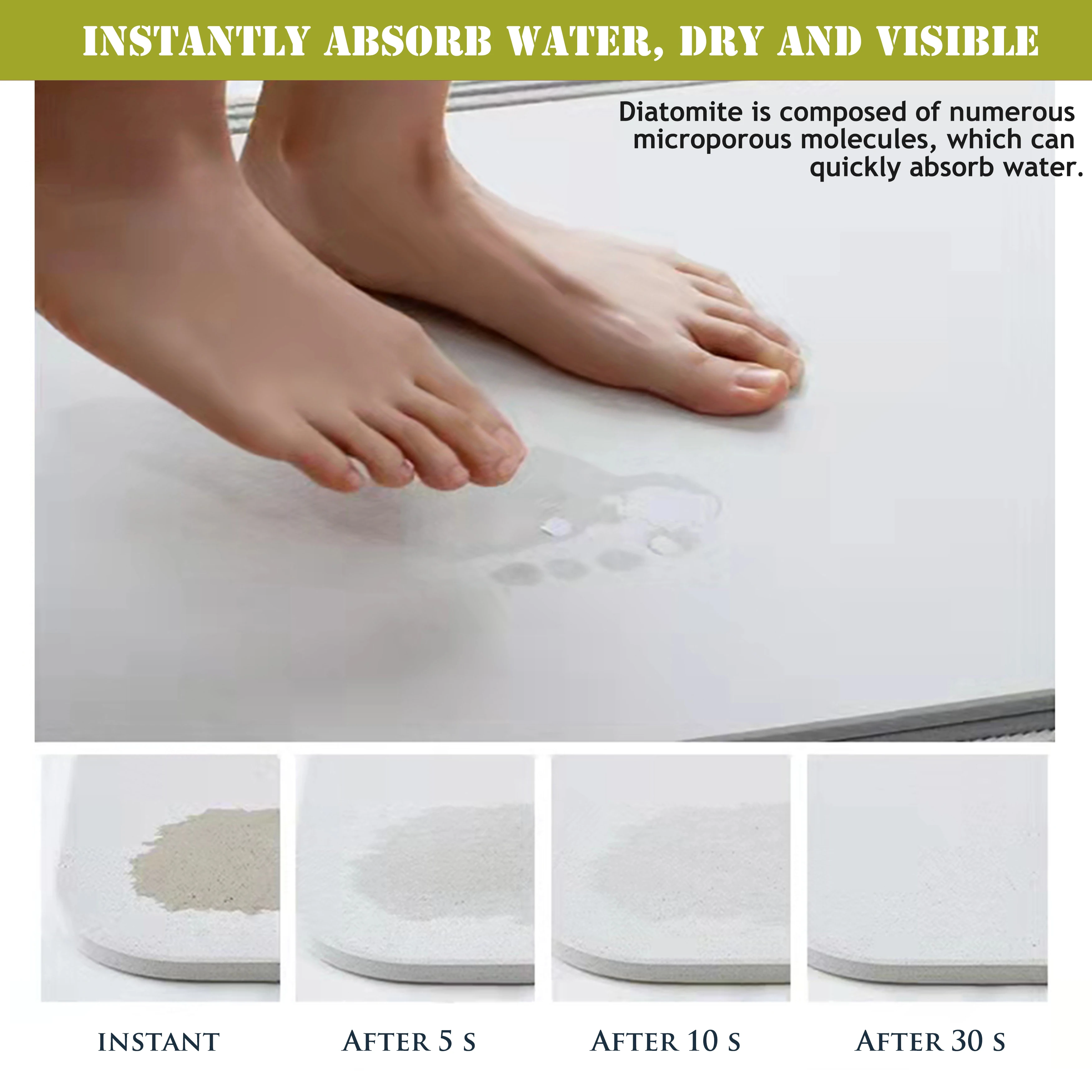 Bathroom Water Absorbent Rug Set Rubber Door Mats Diatom Mud Floor Mat Kitchen Carpet Anti Slip Diatomite Bath Mat